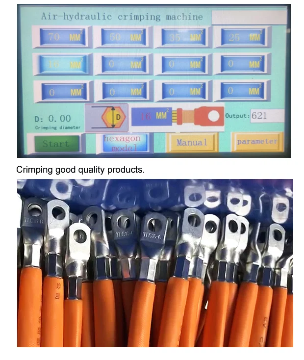 sample of Hydraulic Terminal Crimping Machine, 50t Terminal Crimping Machine, Cable Lugs Crimping Machine 油圧端子圧着機、50t端子圧着機、ケーブルラグ圧着機のサンプル